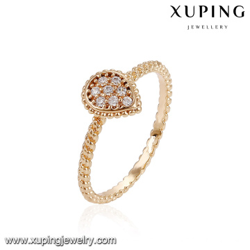 14708 Fine jewelry ladies drop shape ring with zircon stone wholesale 18k gold finger rings